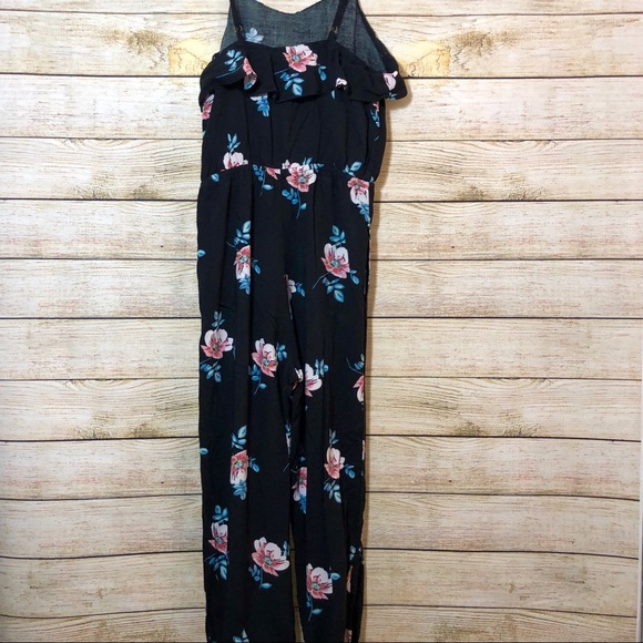 Mia Chica Black Jumpsuit Floral Sleeveless Romper - Picture 6 of 6